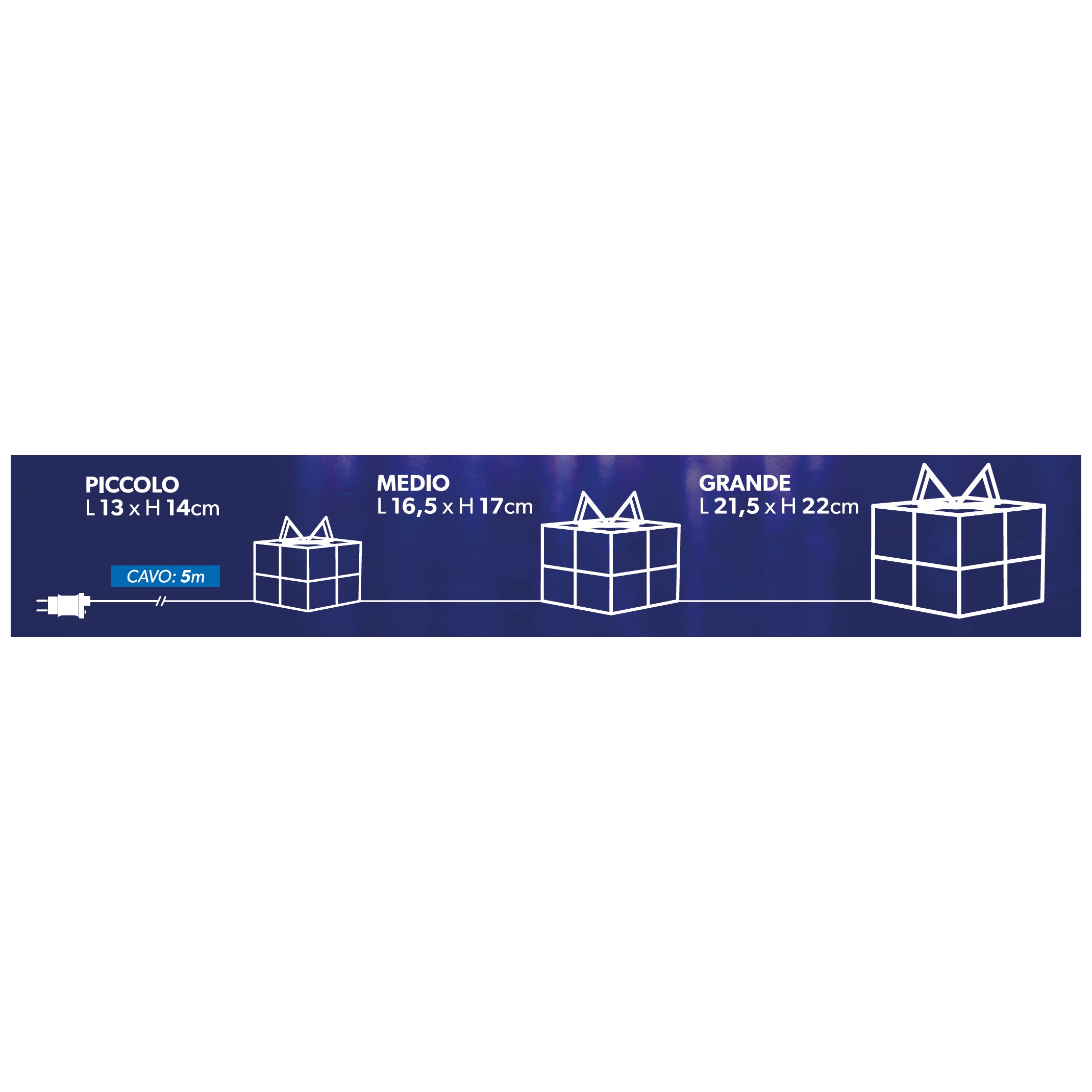 DICTROLUX - Catena Luminosa 3 Pacchi Regalo 135 Led Bianco caldo - Decorazione natalizia